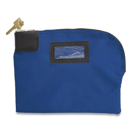 CONTROLTEK Fabric Deposit Bag, Locking, 8.5 x 11 x 1, Canvas, Blue 530312